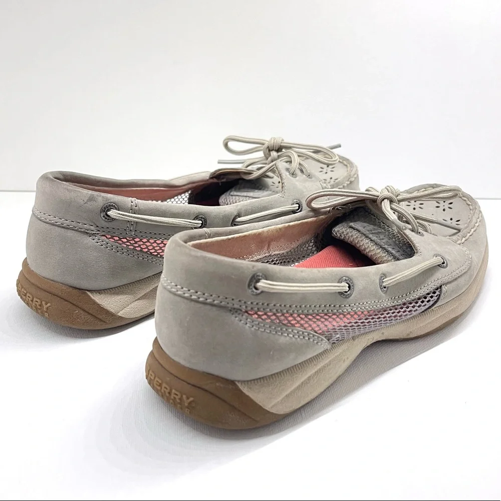SPERRY TOP-SIDER — WOMENS ROSEFISH BOAT SHOES, MEMORY FOAM, PINK & GREY, US 7.5M - Picture 15 of 16